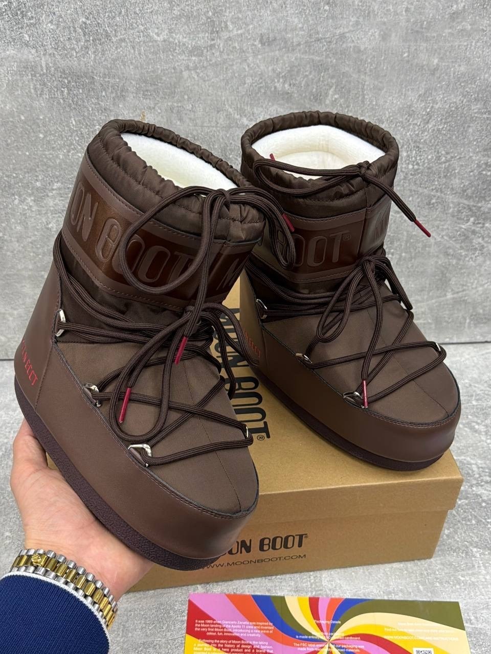 зимние ботинки moon boot,детские зимние ботинки icon nylon moon boot коричневый,луноходы moon boot,луноходы женские,
