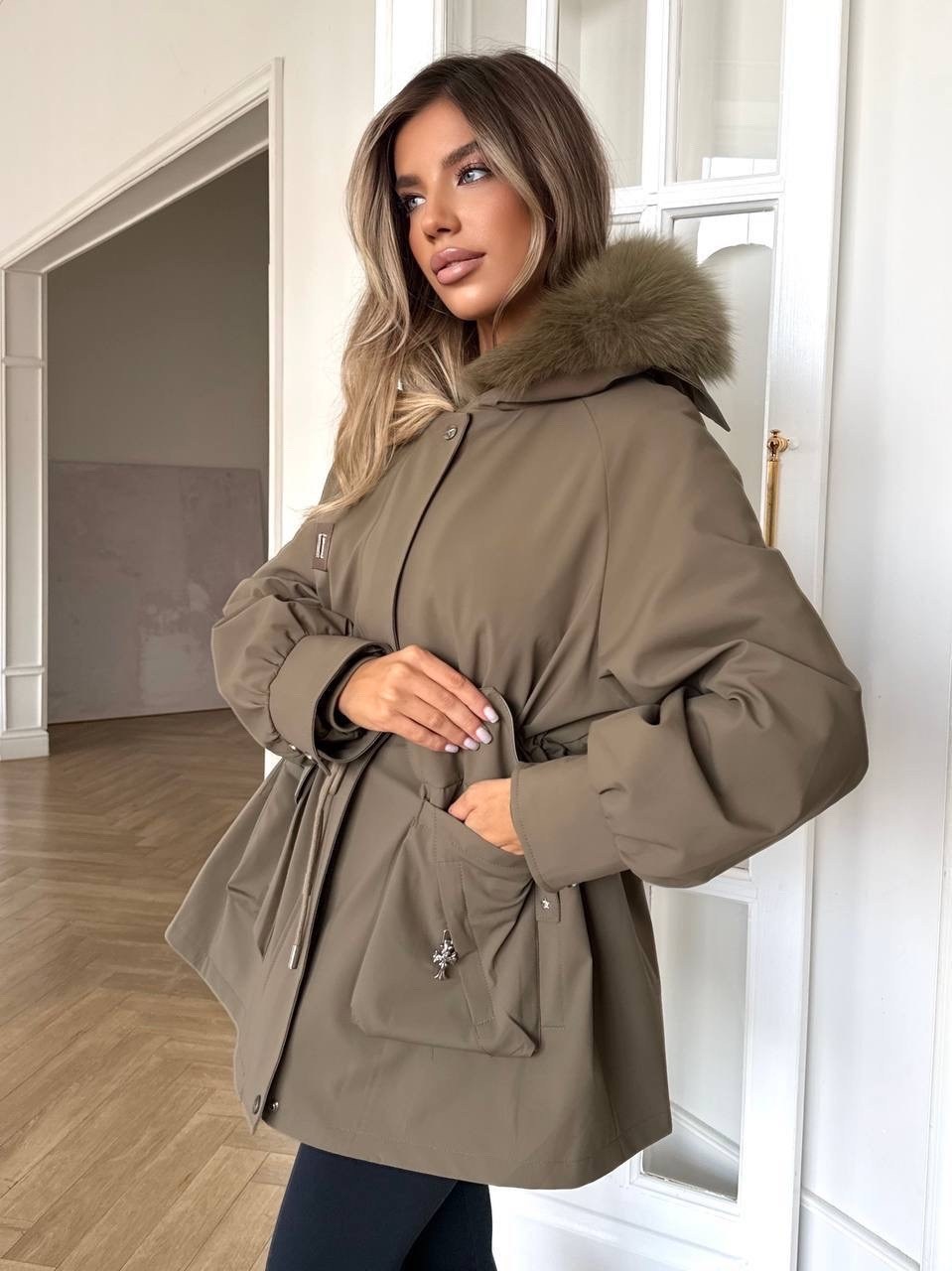 женская парка,парка коричневый,куртка парка,парка с меховым,куртка женская зимняя