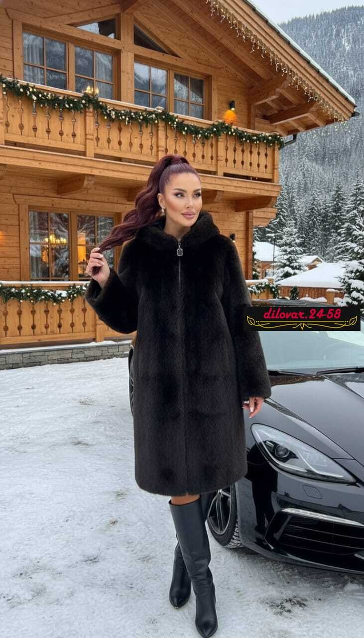 шуба женская,норковая шуба,норковая шуба с капюшоном,шуба искусственная под норку,черная норковая шуба