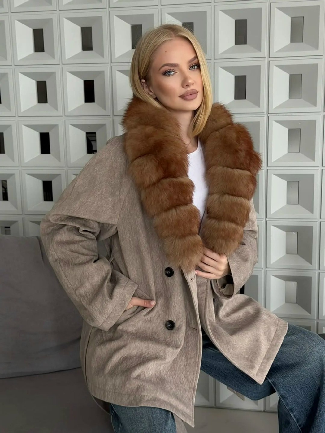 пальто кашемировое с мехом,кашемировое пальто с мехом куницы yana kraft brand,пальто с мехом,меховая куртка,кашемир пальто