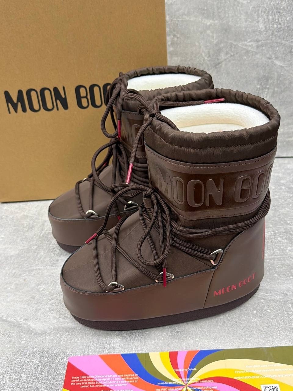 зимние ботинки moon boot,детские зимние ботинки icon nylon moon boot коричневый,луноходы moon boot,луноходы женские,