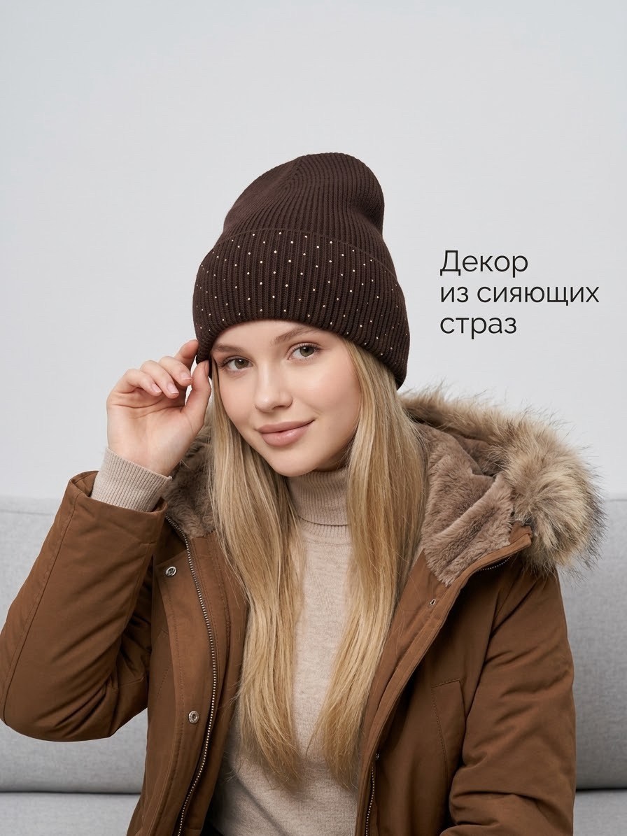 шапка-бини,шапка женская,шапка бежевого цвета,вязаные шапки,шапка тыковка
