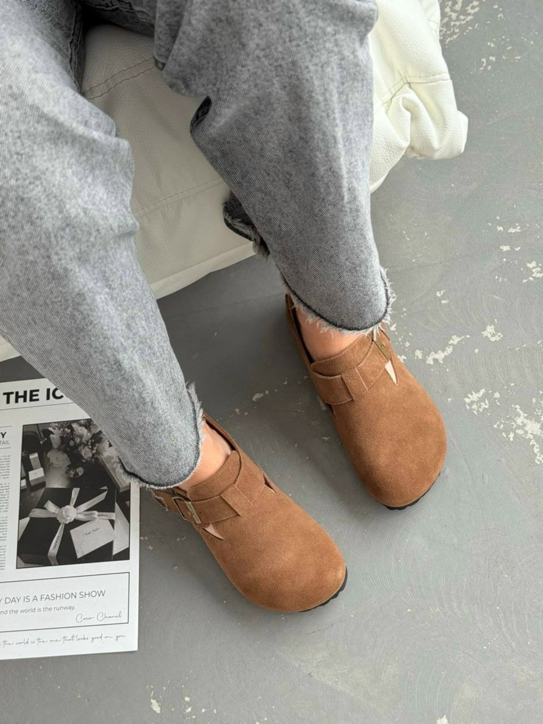 ,сабо замшевые закрытые биркинштоки birkenstock, женская,женские мокасины, повседневные