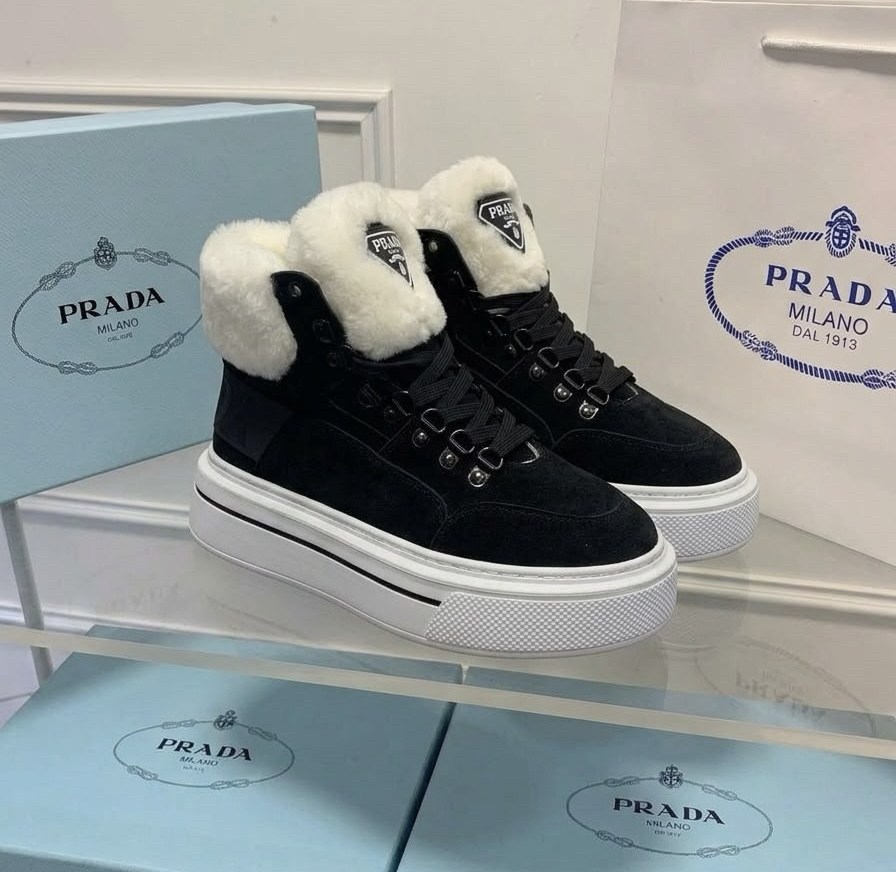 ,кеды prada,зимние кеды прада,кроссовки prada,ботинки prada