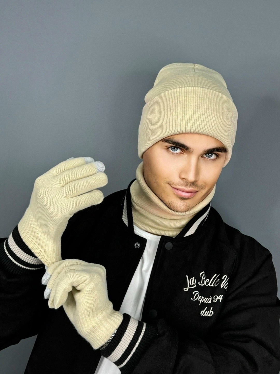шапка перчатки шарф,шапка снуд перчатки,шапка мужские комплект,комплект шапка снуд перчатки,шапка мужская со снудом