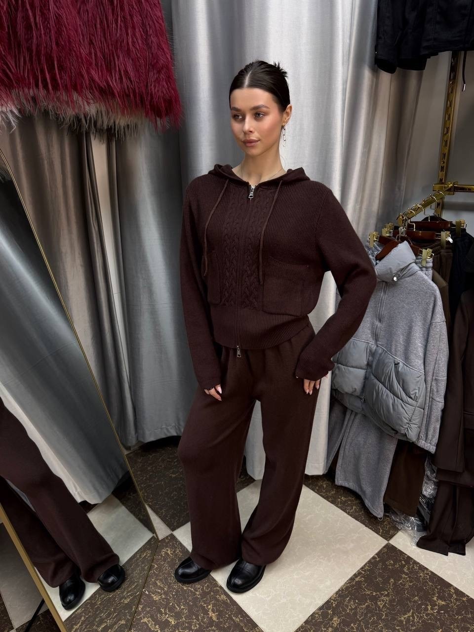 кашемировый костюм с капюшоном loro piana,женский свитер с капюшоном на молнии молочный,костюм с джемпером,кашемировый костюм с капюшоном женский копии люкс лора пьяно,женский костюм loro piana 2026 м