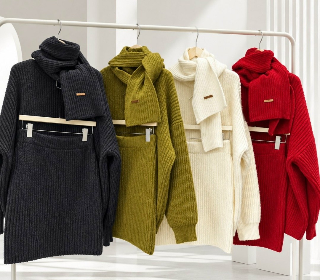 костюм платье и свитер теплый anh's store,свитер оверсайз,вязаные платья,белый свитер оверсайз,свитер оверсайз удлиненный