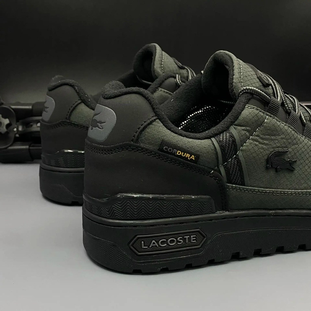 мужские кеды lacoste t-clip wntr текстильные черные,кроссовки мужские lacoste,кроссовки lacoste,мужские кроссовки lacoste t clip,кроссовки lacoste черный
