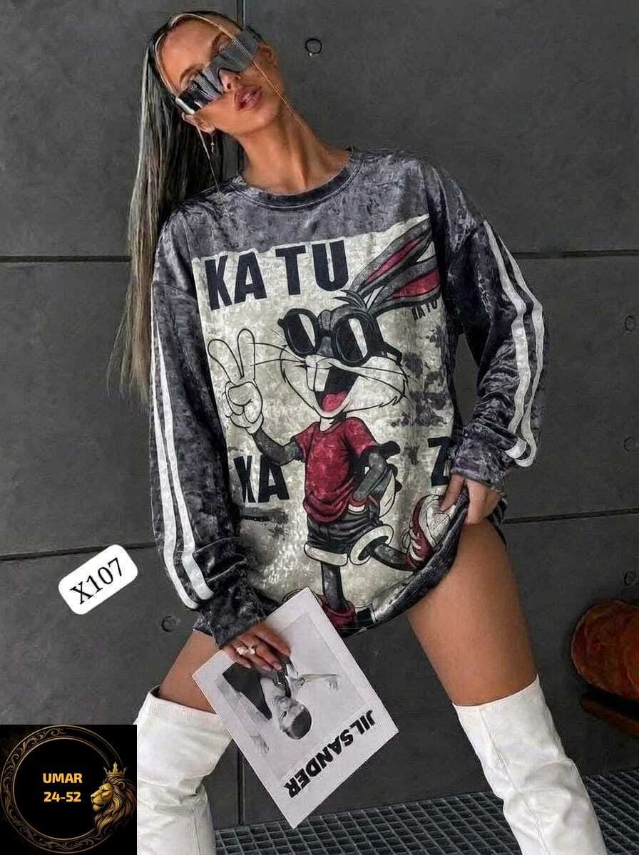 стильный свитшот,кофта свитшот,женская кофта,кофта-свитшот с изображением багз банни,