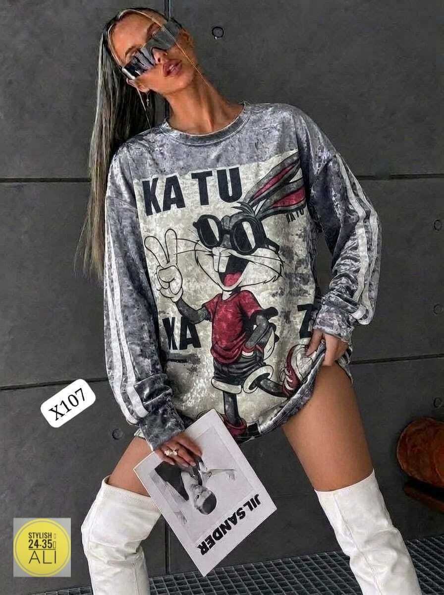 стильный свитшот,кофта свитшот,женская кофта,кофта-свитшот с изображением багз банни,