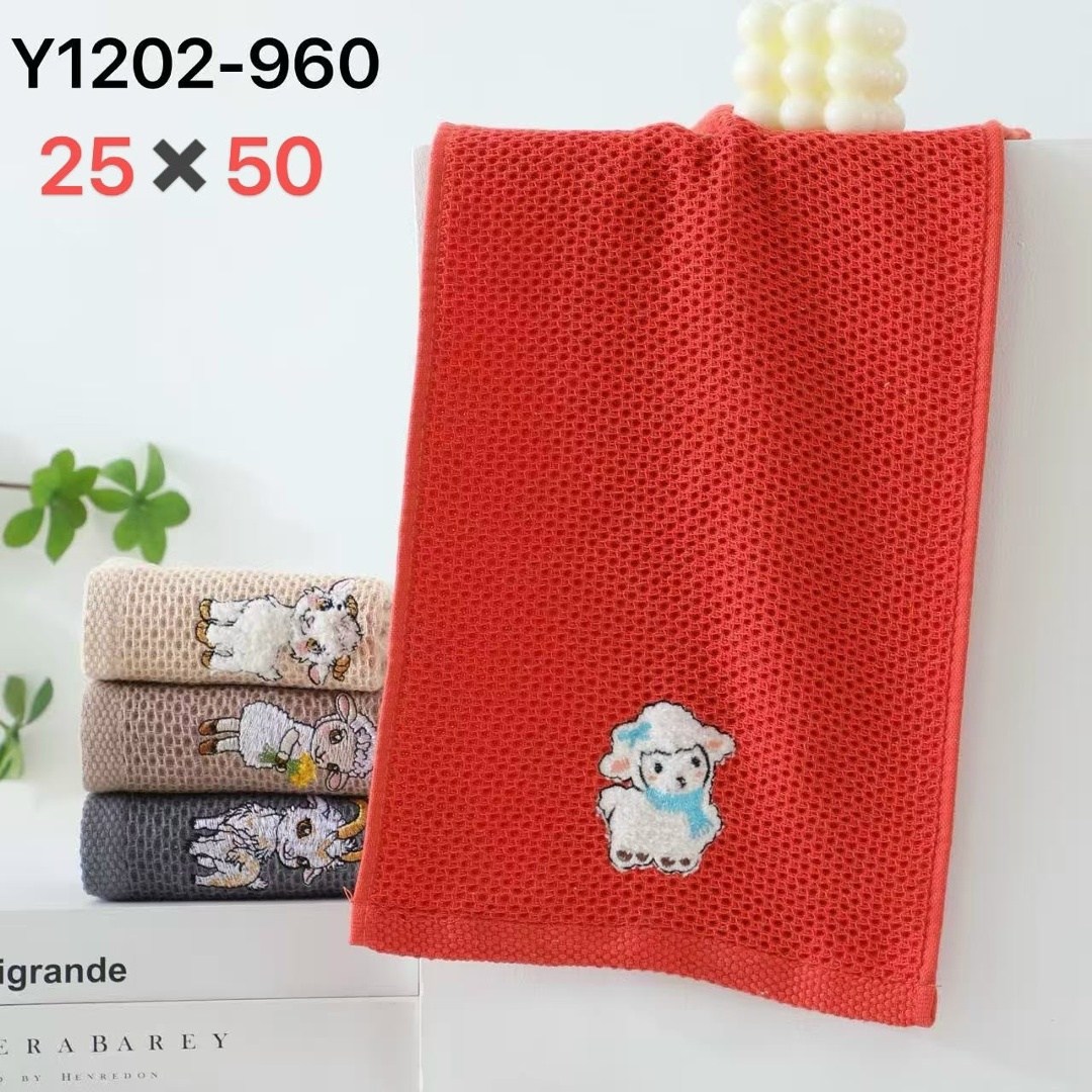 полотенце для рук с вышивкой "rabbits" 25*50 см. хлопок 100.,кухонные полотенца,набор вафельные полотенца,полотенца для рук,полотенца для ванной
