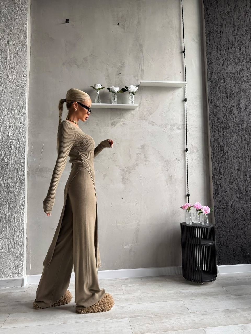 трикотажное платье,вязаное платье макси,платье лапша трикотажное макси ze fashion,платье женское лапша,платье лапша с длинными рукавами dea apparel