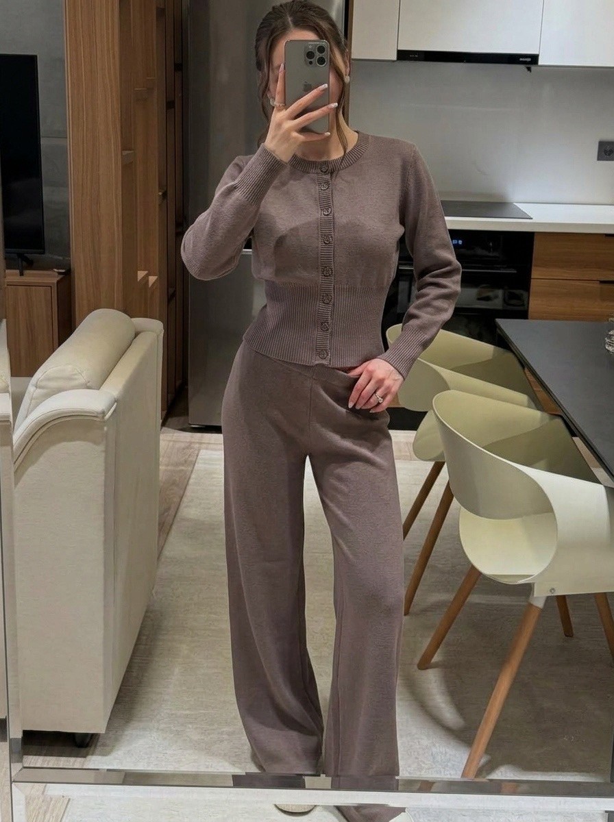 костюм двойка с брюками и кофтой top wear 529205314,костюм двойка с брюками,стильные костюмы,трикотажный костюм женский с брюками best mood,костюм двойка с брюками и кофтой top wear цвет сливочный мол