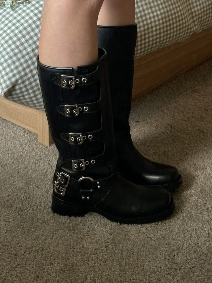 ,боевые кожаные сапоги steve madden черный,biker boots,байкерские сапоги,женские сапоги