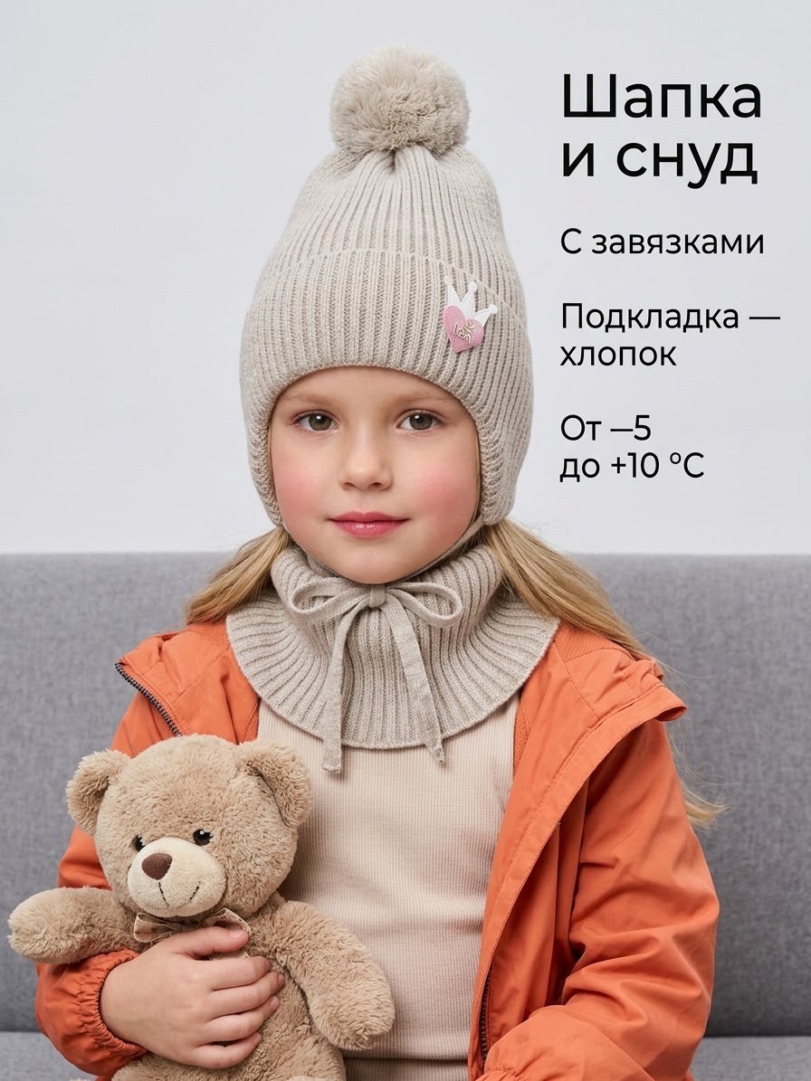 шапка с завязками,снуд для девочек,комплект шапки,шапка снуд для девочки,шапка для детей