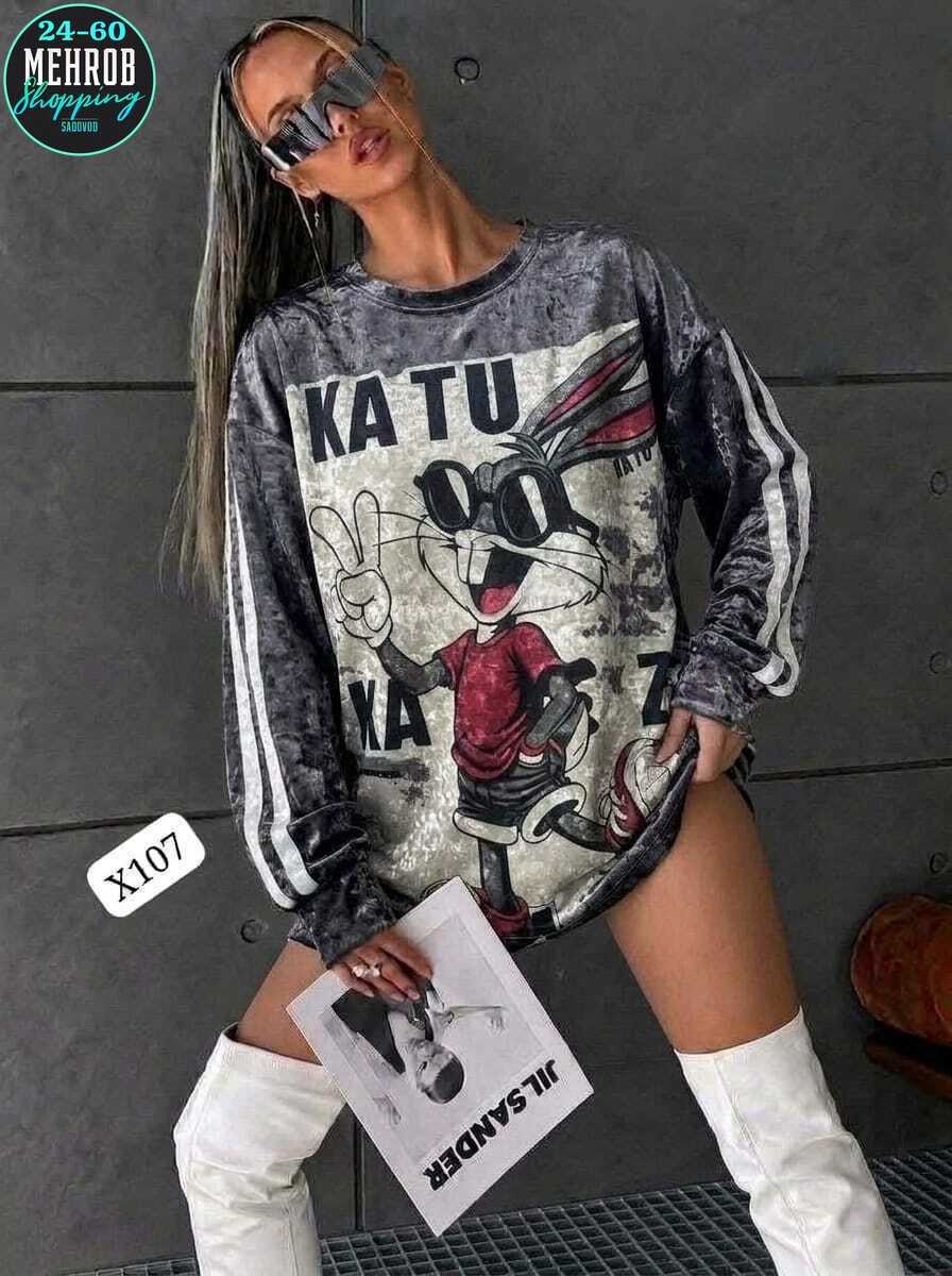 стильный свитшот,женская кофта,кофта-свитшот с изображением багз банни,кофта свитшот