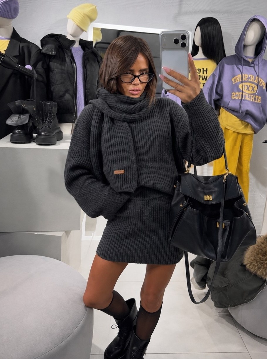 костюм платье и свитер теплый anh's store,свитер оверсайз,вязаные платья,белый свитер оверсайз,свитер оверсайз удлиненный