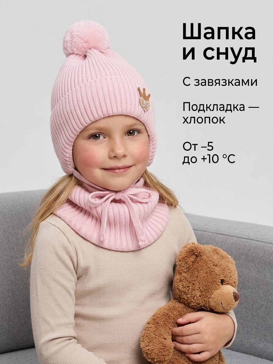 шапка с завязками,снуд для девочек,комплект шапки,шапка снуд для девочки,шапка для детей