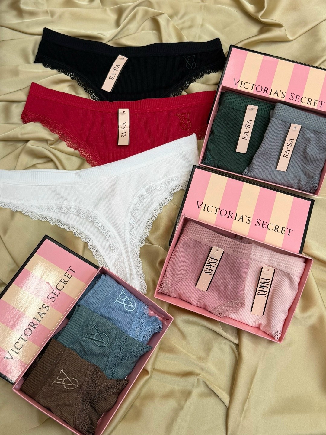 трусы набор хлопок victoria's secret,комплект трусов женские,комплект трусов,комплект трусов стринг,набор трусов