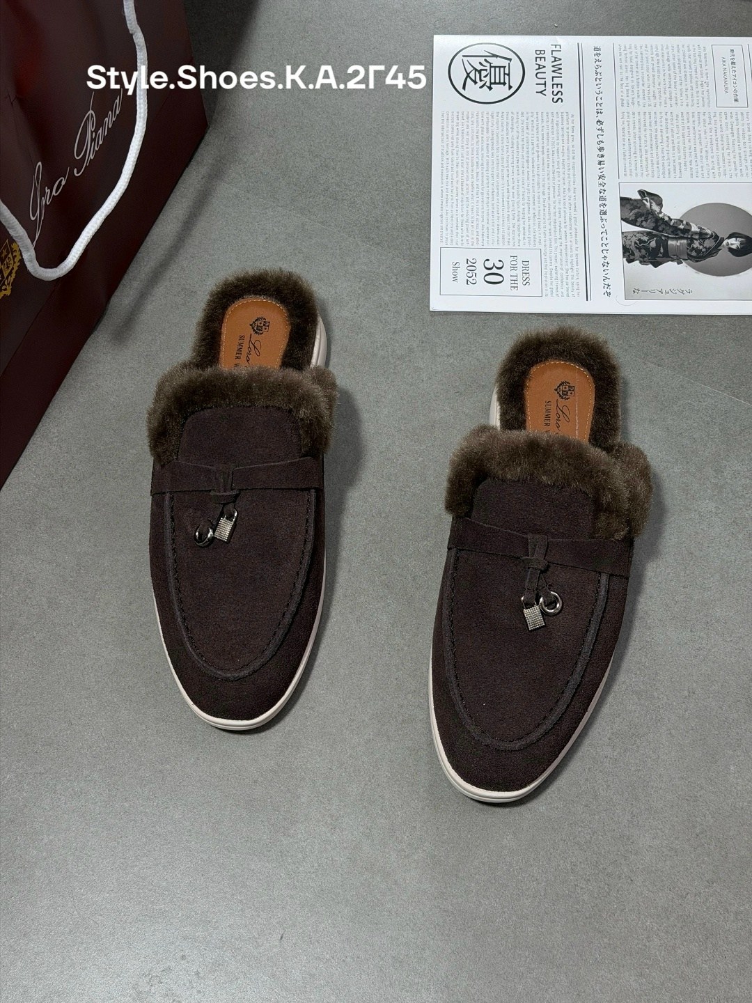 ,женские лоферы loro piana,лоферы loro piana,мюли с мехом,женская