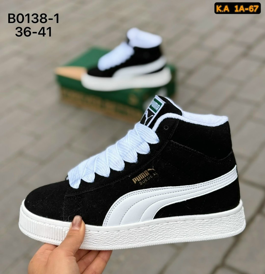 кроссовки черные мужские зимние puma suede xl,кроссовки зимние puma suede "black/white",зимние кроссовки puma,кроссовки puma,зимние мужские и женские кроссовки puma