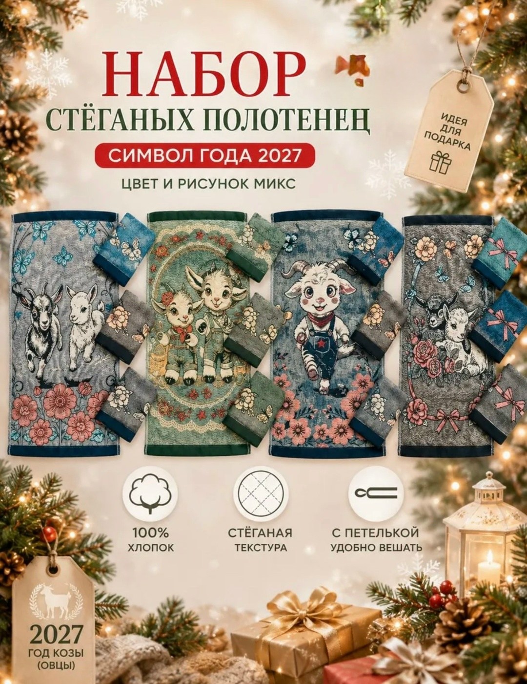 полотенца кухонные новогодние,новогоднее полотенце,полотенце вафельное рогожка "сочельник" р.45*60,полотенце кухонное из рогожки 50 * 70 сочельник,кухонный набор полотенец
