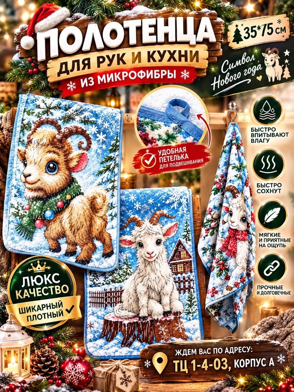 полотенца для кухни,новогоднее полотенце,полотенце кухонное новый год,полотенца из микрофибры,полотенца подарочная