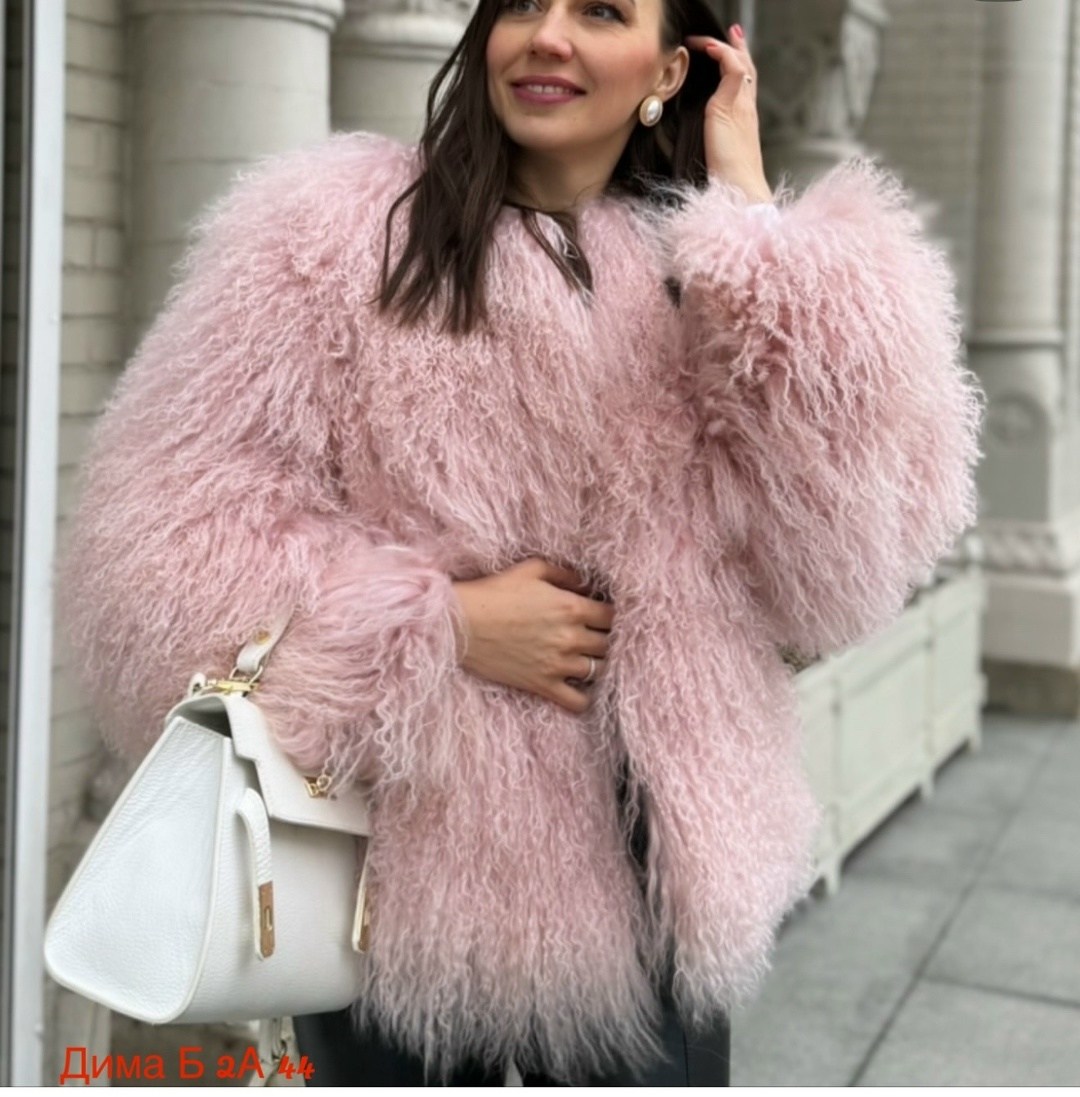 шуба из ламы,женская шуба из искусственного меха,шуба из натурального меха ламы,шуба искусственная под ламу,розовая шуба