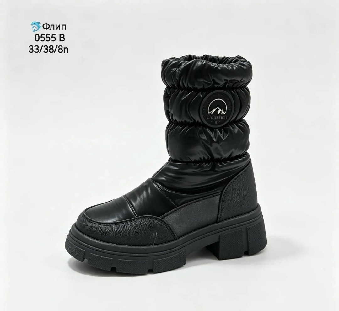 зимові дутики для дівчаток tom. m чорні 33-38,,сапоги зимние для девочки,детские сапоги,дутики сапоги