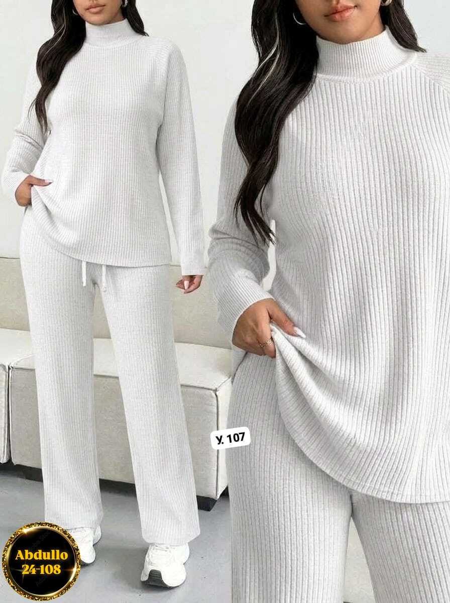 вязаный костюм с брюками siti teks 548671891,костюм лапша женский,брючный костюм,костюм трикотажный,костюм трикотажный oversize kotam