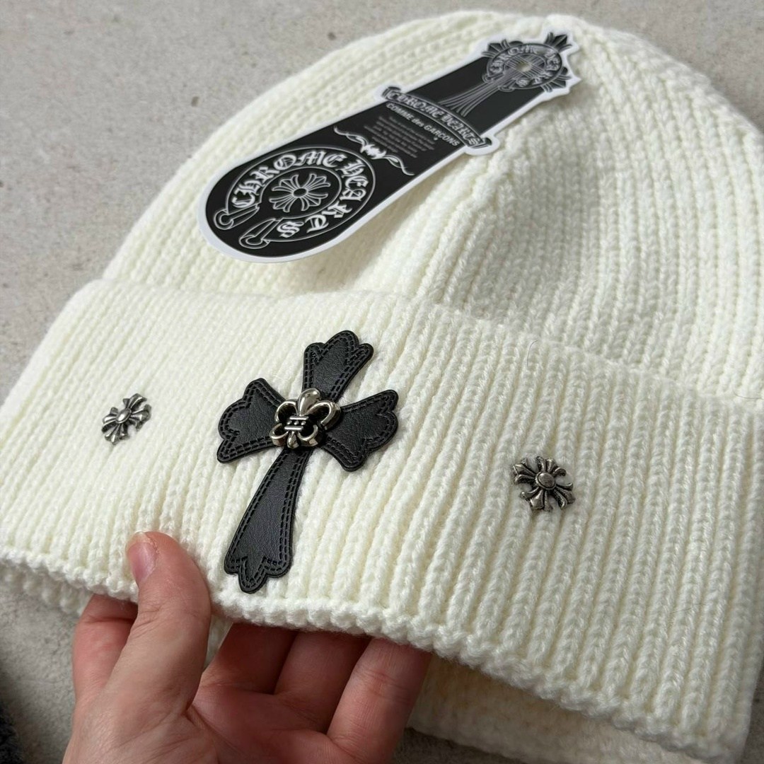 шапка chrome hearts,модная шапка,шапка хром хартс,шапка бини,вязаная шапка