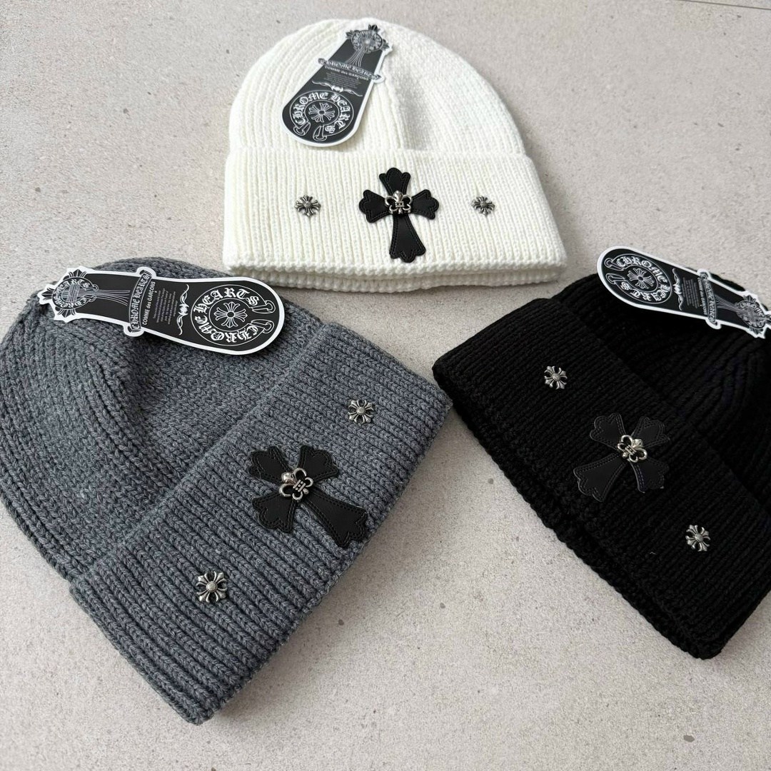 шапка chrome hearts,модная шапка,шапка хром хартс,шапка бини,вязаная шапка