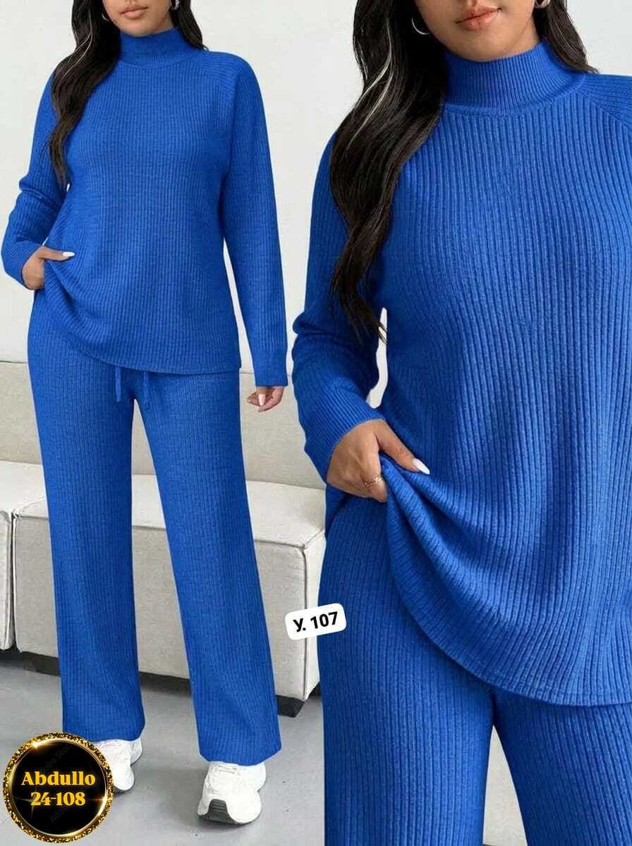 вязаный костюм с брюками siti teks 548671891,костюм лапша женский,брючный костюм,костюм трикотажный,костюм трикотажный oversize kotam