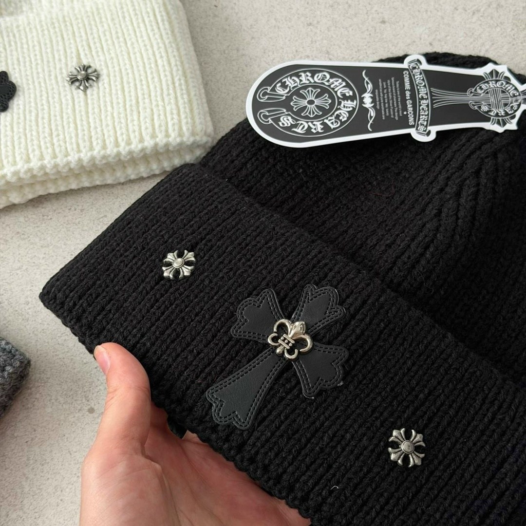 шапка chrome hearts,модная шапка,шапка хром хартс,шапка бини,вязаная шапка