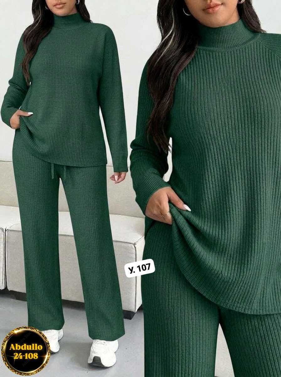 вязаный костюм с брюками siti teks 548671891,костюм лапша женский,брючный костюм,костюм трикотажный,костюм трикотажный oversize kotam