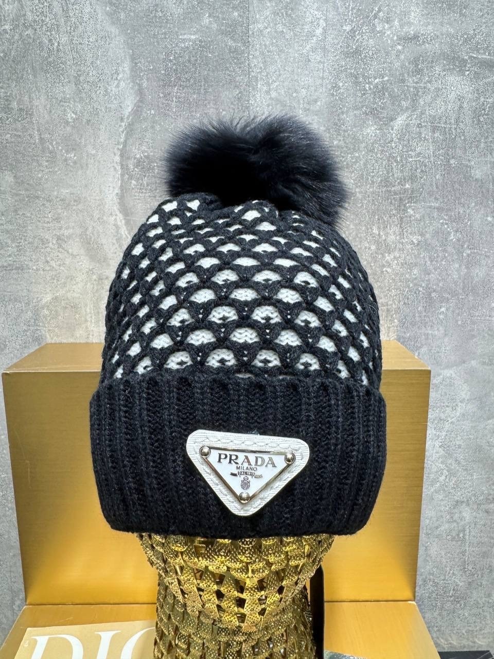шапка prada,вязаные шапки,шапка,шапка-бини,шапка прада