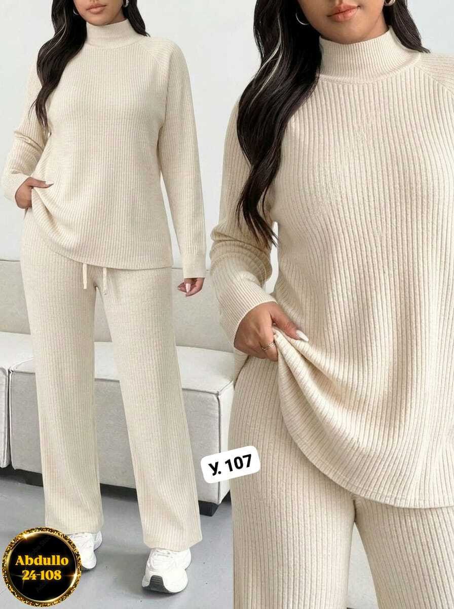 вязаный костюм с брюками siti teks 548671891,костюм лапша женский,брючный костюм,костюм трикотажный,костюм трикотажный oversize kotam