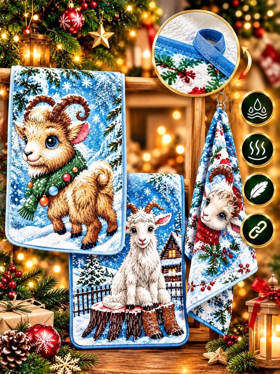 полотенца для кухни,новогоднее полотенце,полотенце кухонное новый год,полотенца из микрофибры,полотенца подарочная