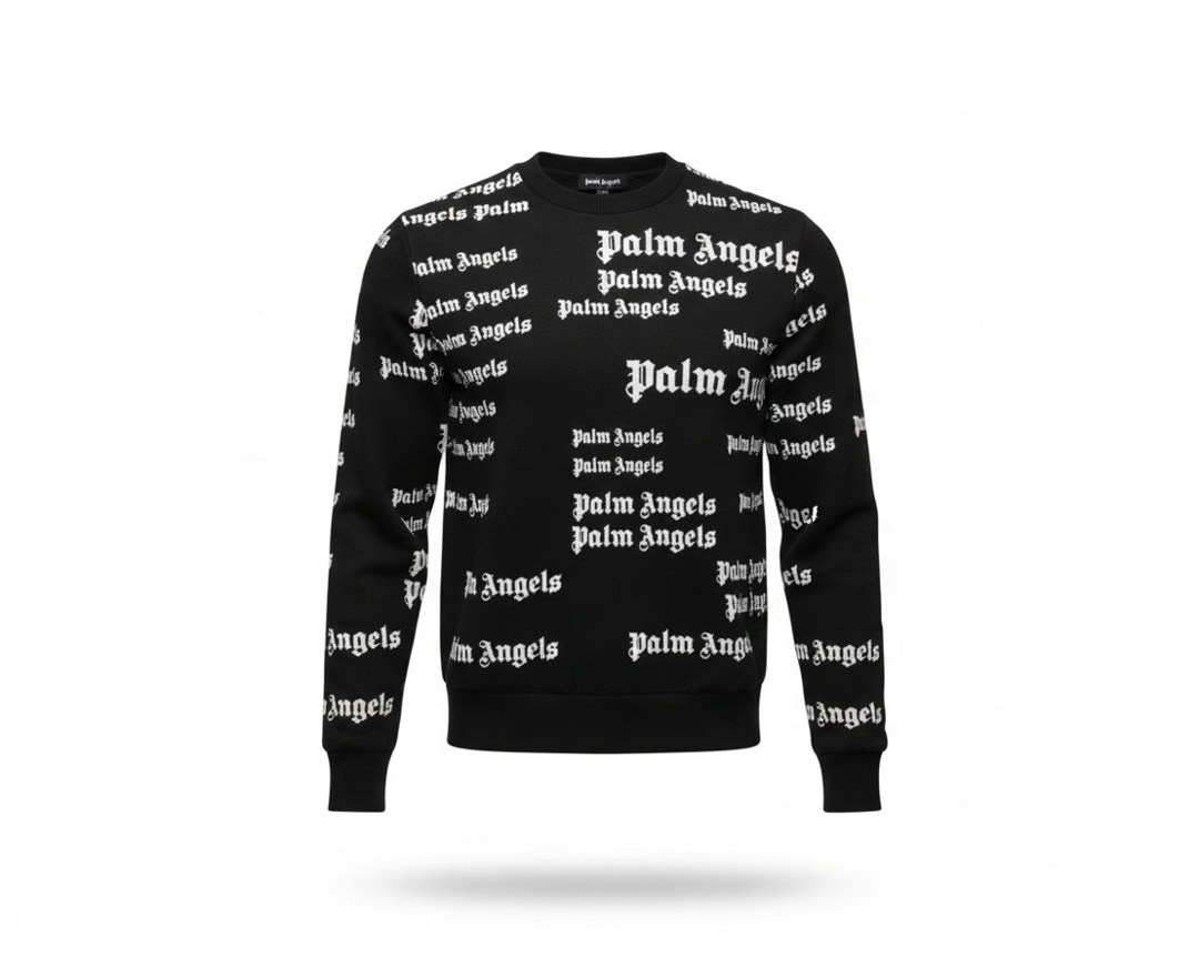 худи palm angels,palm angels hoodie all over logo,толстовка унисекс черная palm angels,худи с надписью palm angels,свитшот palm angels