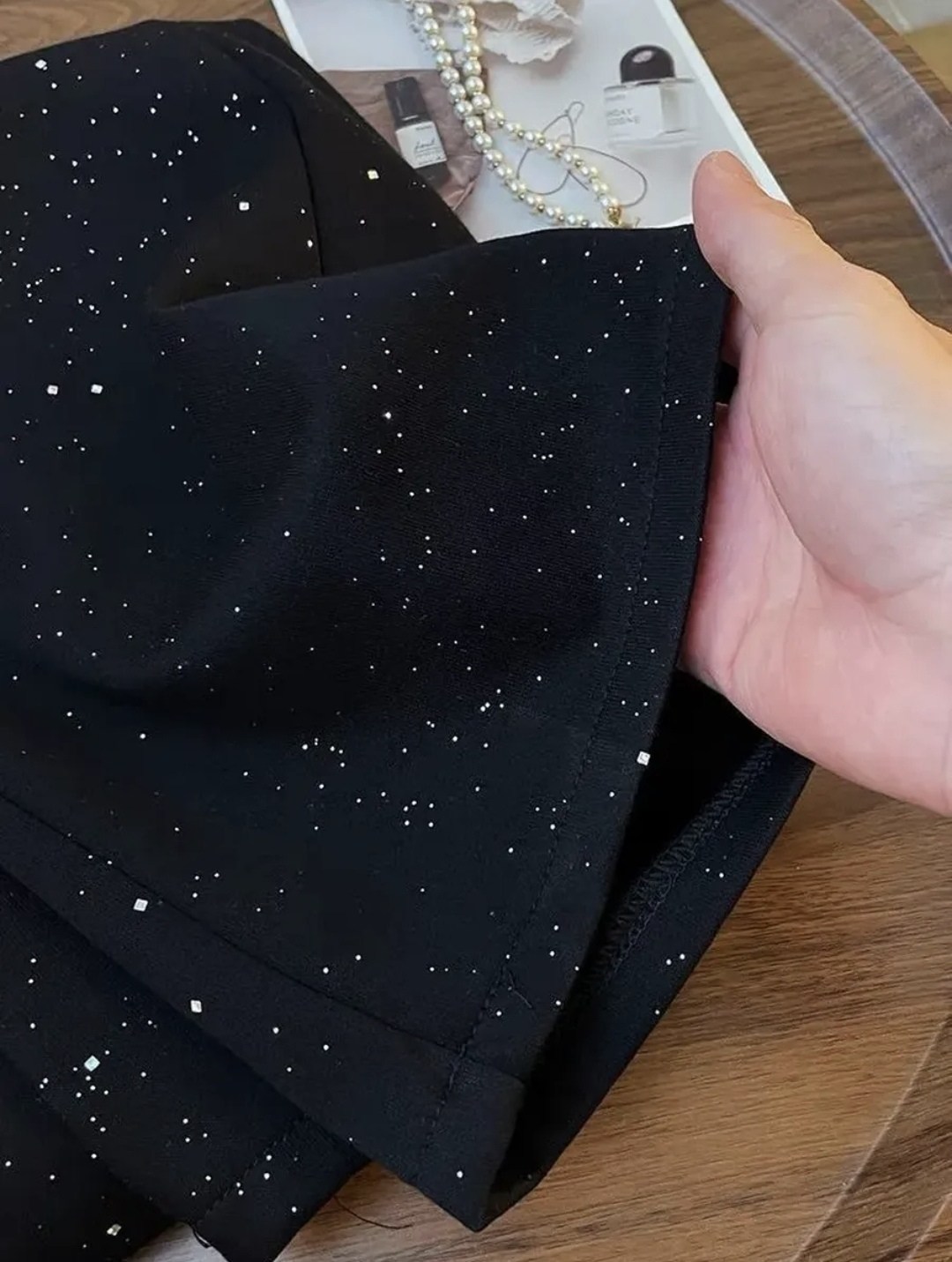женские широкие брюки starry sky ice silk с высокой талией,женские блестящие повседневные брюки starry sky с высокой талией,брюки со звездами,блестящие брюки из полиэстера,штаны люрекс