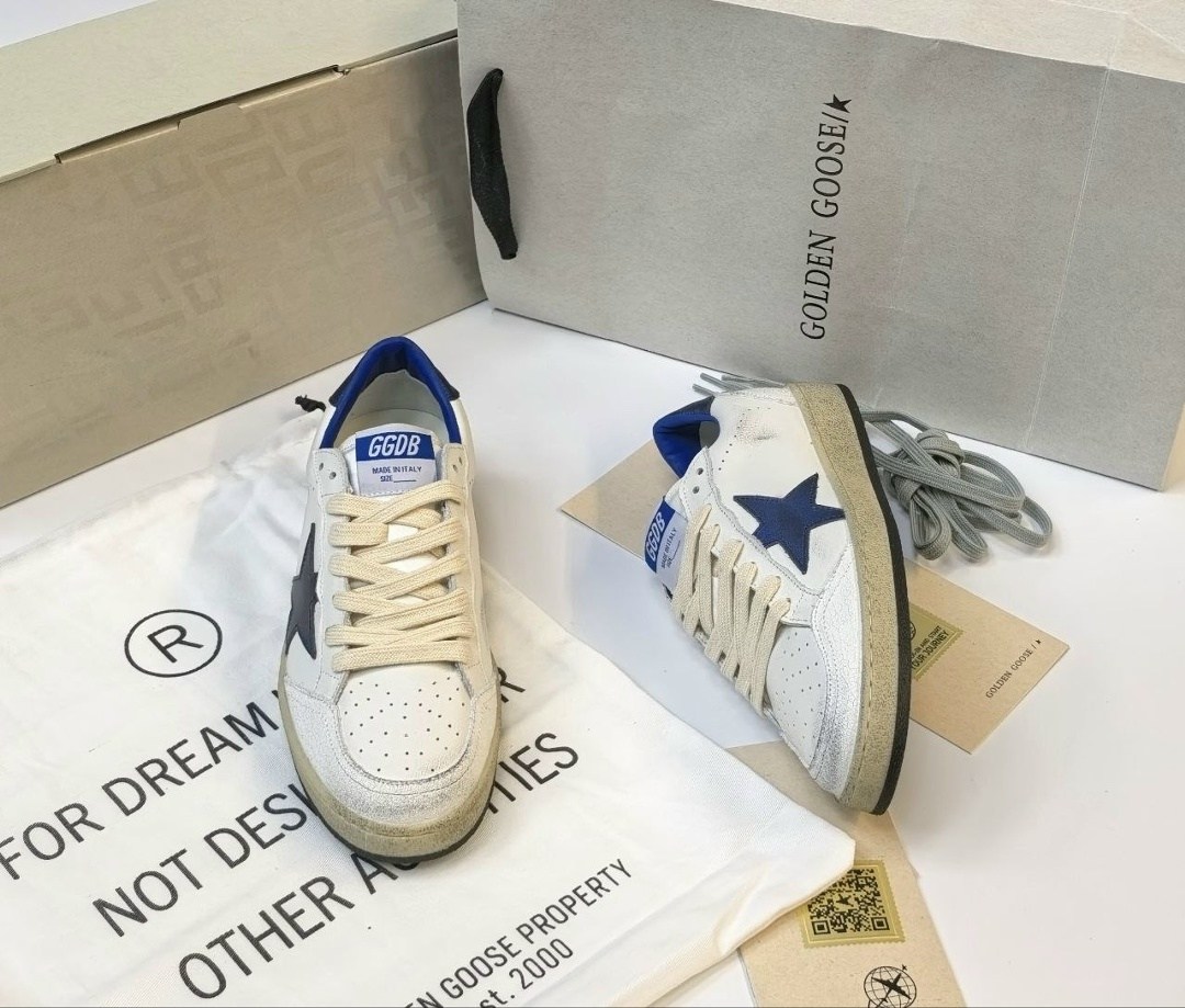 кроссовки golden goose,golden goose ball star,кроссовки golden goose ball star,,бело-синие кроссовки ball star golden goose