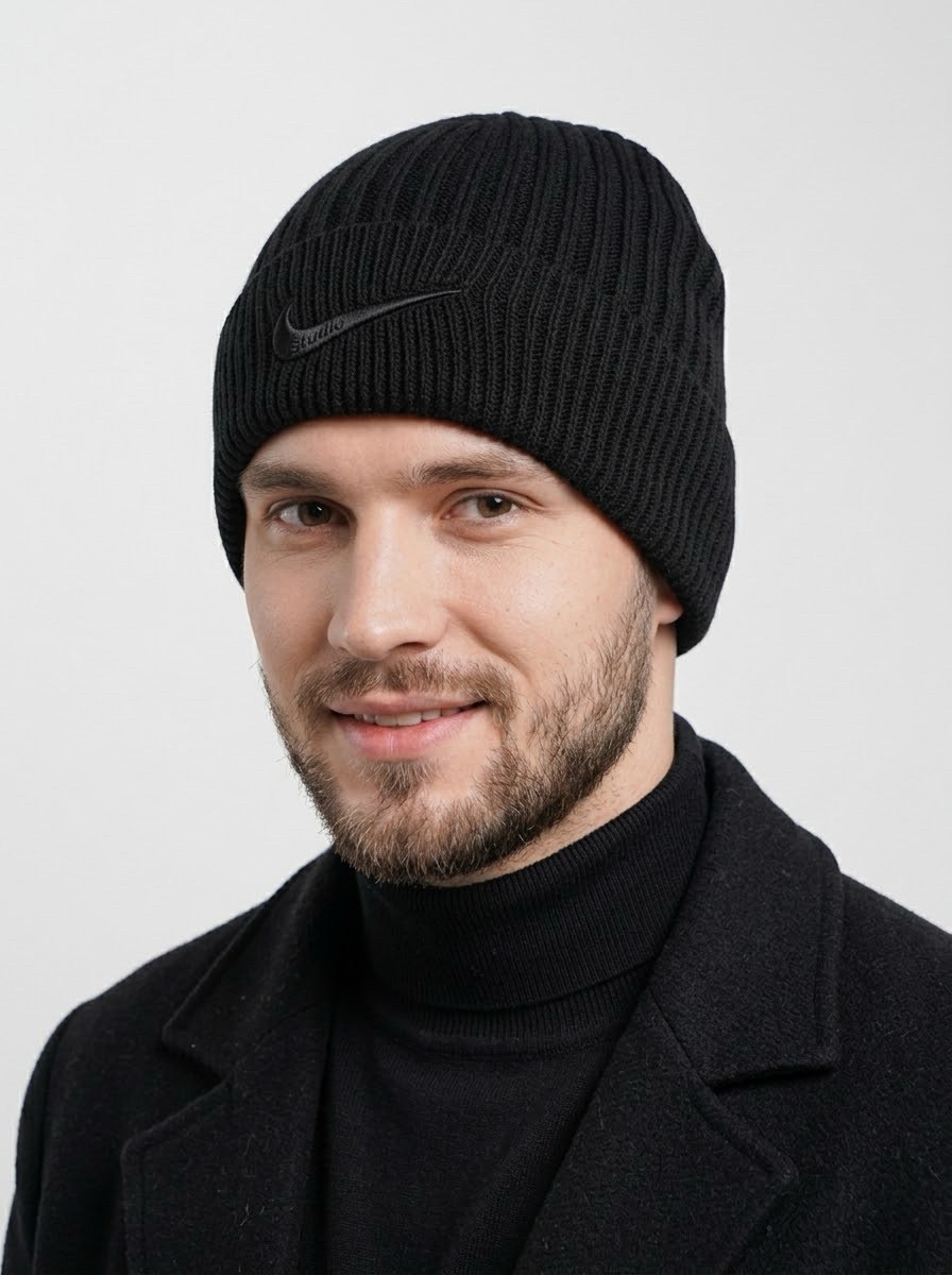 шапка nike,шапка,шапка найк,вязаная шапка,шапка nike черный