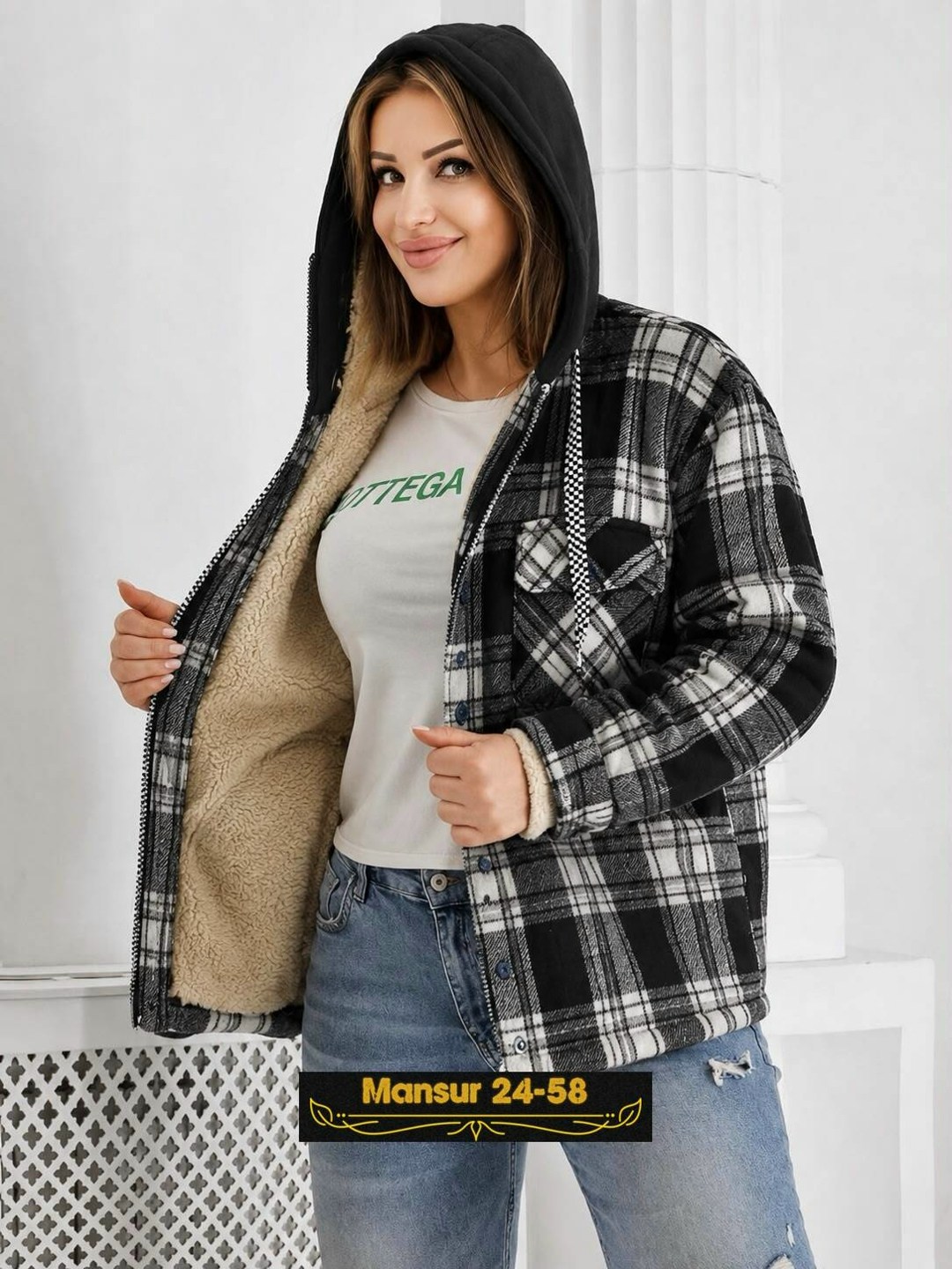 худи оверсайз теплая в клетку удлиненная roza fashion,кофта женская,толстовка женская,куртка женская,женская рубашка