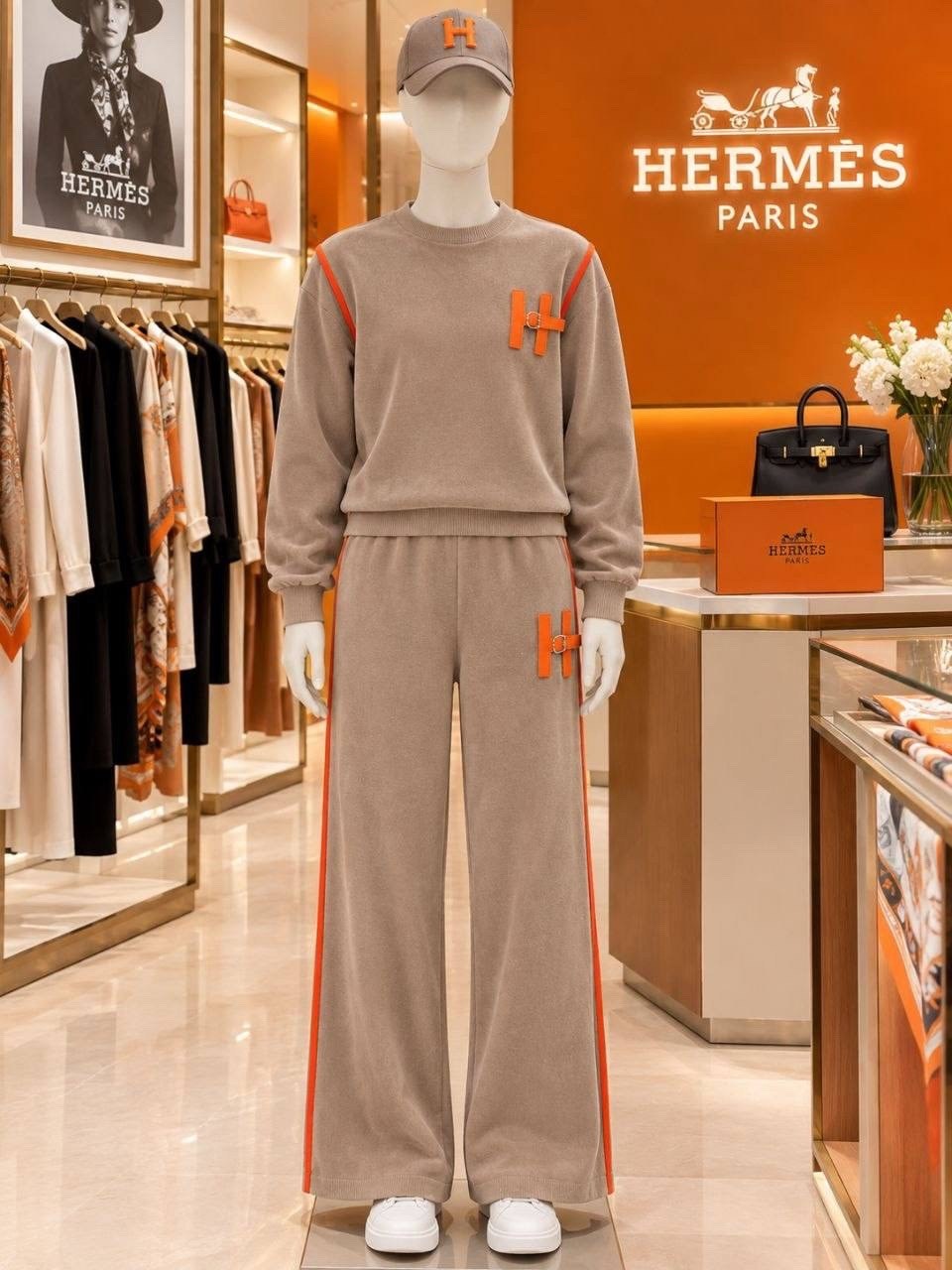 комплект одежды hermes,модные костюмы,трикотажные костюмы,стильные костюмы,костюм женский