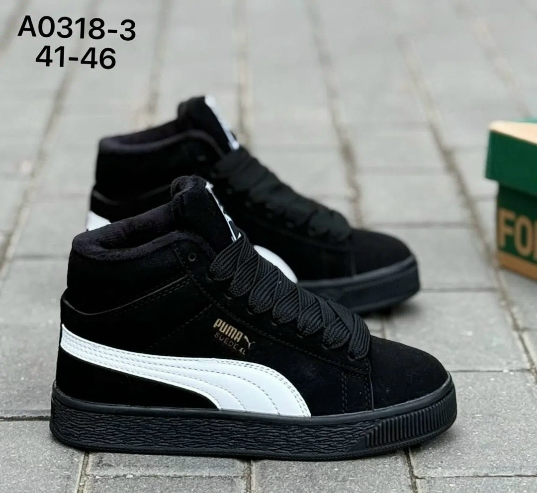 кроссовки черные мужские зимние puma suede xl,кроссовки зимние puma,кроссовки зимние puma suede "black/white",кроссовки puma,зимние мужские и женские кроссовки puma