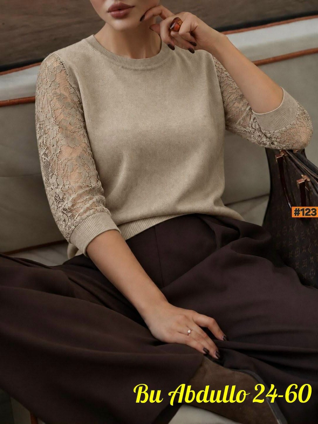 кашемировый свитер с кружевными рукавами sofia cashmere черный,кофта с кружевами,кашемировые кофты с кружевом,женская кофта,кофта с кружевными рукавами