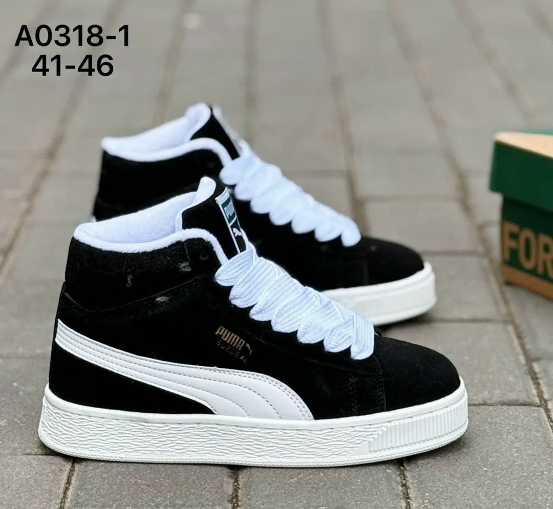 кроссовки черные мужские зимние puma suede xl,кроссовки зимние puma,кроссовки зимние puma suede "black/white",кроссовки puma,зимние мужские и женские кроссовки puma