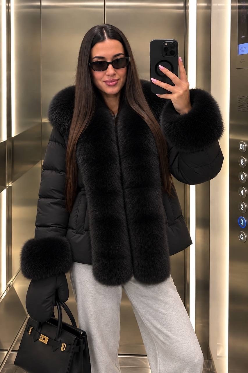 куртка - пуховик с мехом песца city furs,пуховики с мехом,пуховик с натуральным мехом,куртка с мехом песца,пуховик из меха песца