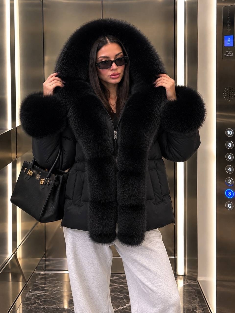 куртка - пуховик с мехом песца city furs,пуховики с мехом,пуховик с натуральным мехом,куртка с мехом песца,пуховик из меха песца