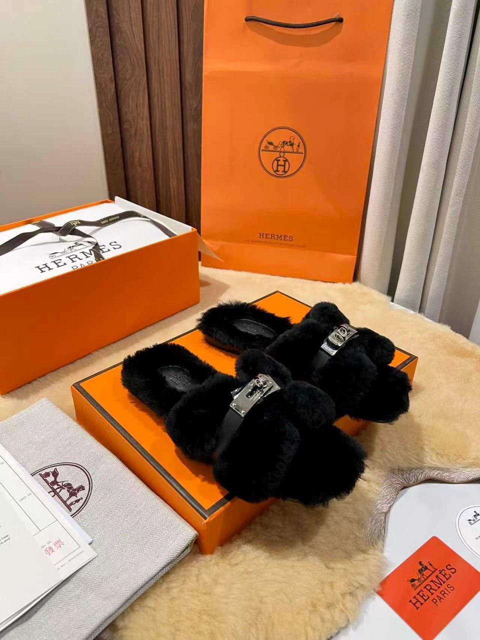 тапочки hermes,hermes шлепанцы,меховые шлепки hermes,тапочки hermes женские,меховые тапочки